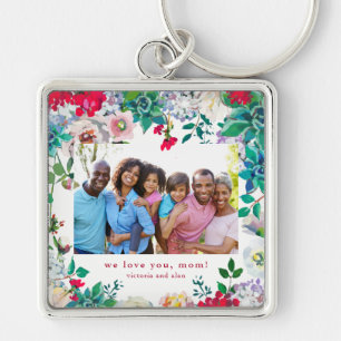 Porte-clés Jolie florale avec Porte - clé photo cadeau pour m