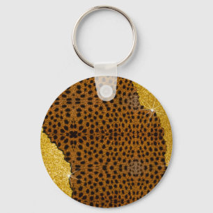 Porte-clés Jolie Impression de Cuir de Guépard avec Paillette