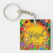 Porte-clés Jolie Inspirété Florale Jaune (Devant)