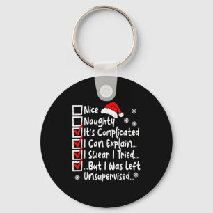 Porte-clés Jolie liste de Noël drôle à cocher Méchant Multi N