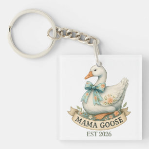 Porte-clés Jolie Maman Oie Ferme Animalière Maman Oie Vintage