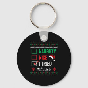 Porte-clés Jolie Méchante J'ai Essayé Pull Ugly Liste de Noël