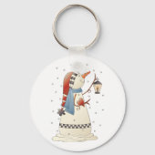 Porte-clés Jolie neigeuse d'hiver avec lanterne (Recto)