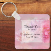 Porte-clés Jolie oeillette rose Mariage de photo élégant (Recto)