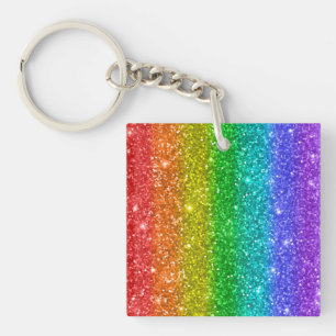 Porte-clés Jolie Parties scintillant arc-en-ciel colorée
