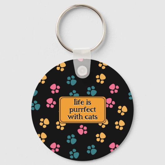 Porte-clés Jolie patte de chat noir (Recto)