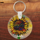 Porte-clés Jolie peinture Abstraite de tournesol (Recto)