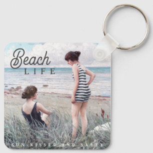 Porte-clés Jolie plage de sable brun et salé
