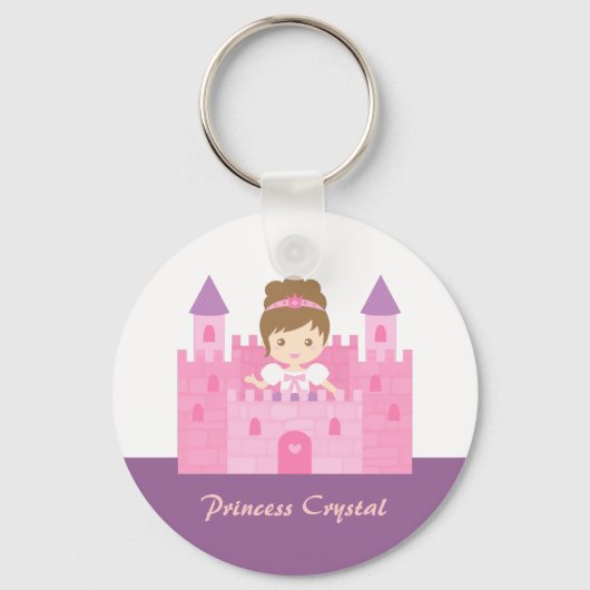 Porte-clés Jolie princesse fille dans un conte de fées de châ (Recto)