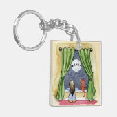 Porte-clés Jolie réveillon de Noël Enfant & Chat Kitty Aquare (Devant gauche)