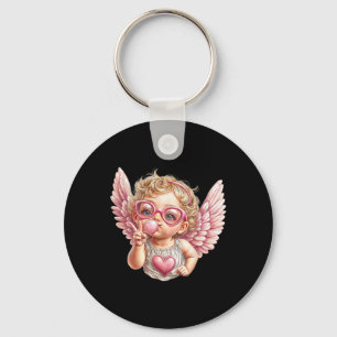 Porte-clés Jolie Saint-Valentin Mignon Cupidon qui souffle de