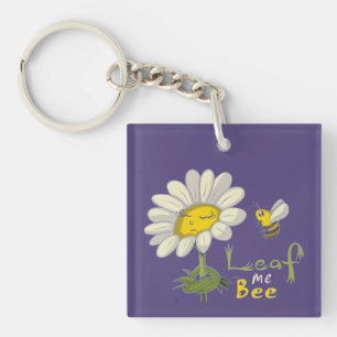 Porte-clés Jolie scène printanière avec fleur de marguerite e