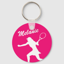 Jolie silhouette de tennis rose porte - clé pour f