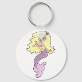 Porte-clés Jolie sirène blonde avec queue violette (Verso)