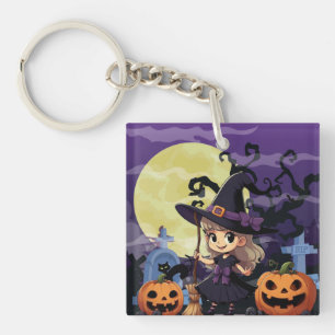 Porte-clés Jolie sorcière d'Halloween d'anime