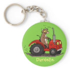 Jolie vache heureuse conduisant un dessin animé de