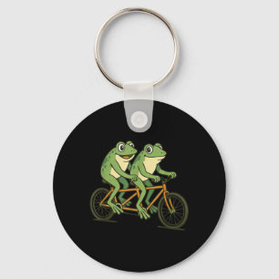 Porte-clés Jolies grenouilles avec vélo tandem pour l'été et