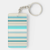 Porte-clés Jolies rayures aqua blanc (Dos)