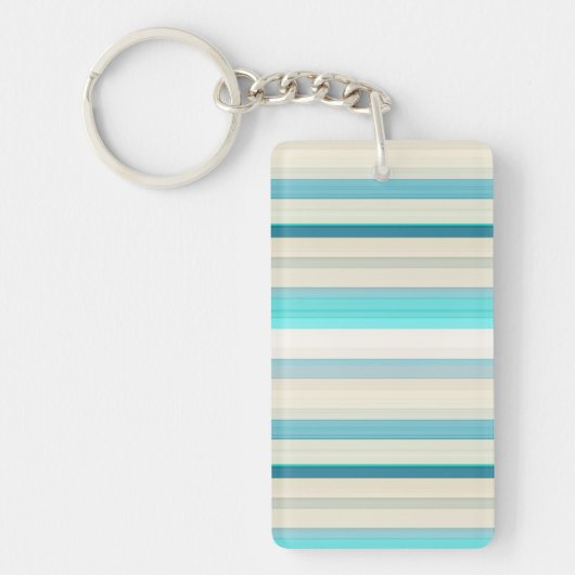 Porte-clés Jolies rayures aqua blanc (Devant)