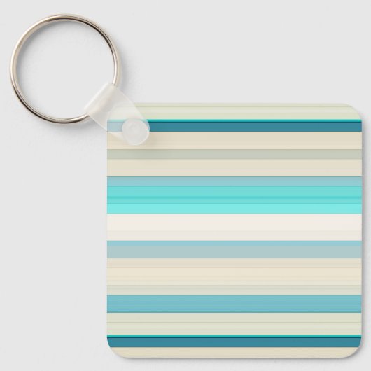 Porte-clés Jolies rayures aqua blanc (Recto)
