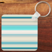 Porte-clés Jolies rayures aqua blanc (Verso)