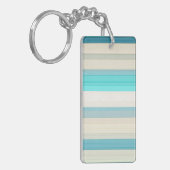 Porte-clés Jolies rayures aqua blanc (Devant gauche)