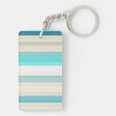 Porte-clés Jolies rayures aqua blanc (Dos)