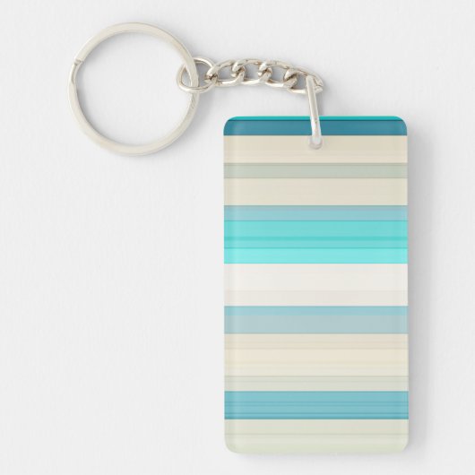 Porte-clés Jolies rayures aqua blanc (Devant)