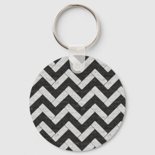 Porte-clés Jolies rayures de marbre noir et blanc