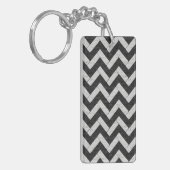 Porte-clés Jolies rayures de marbre noir et blanc (Devant gauche)