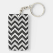 Porte-clés Jolies rayures de marbre noir et blanc (Dos)