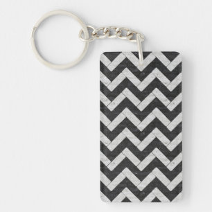 Porte-clés Jolies rayures de marbre noir et blanc
