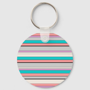 Porte-clés Jolies rayures grises aqua