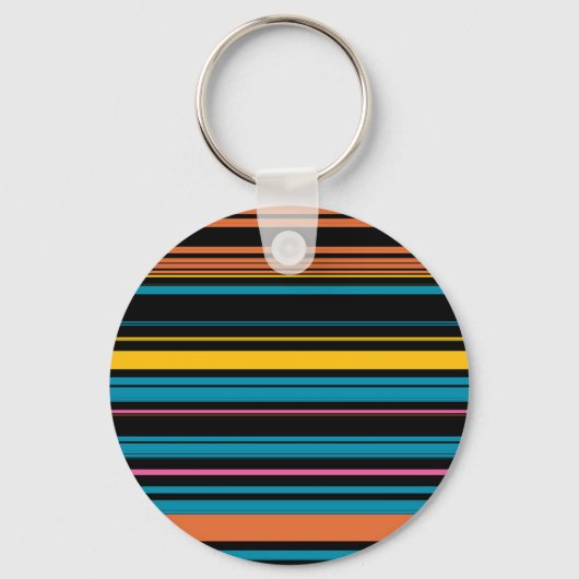 Porte-clés Jolies rayures noir bleu (Recto)
