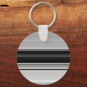 Porte-clés Jolies rayures noir gris (Recto)