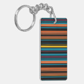 Porte-clés Jolies rayures noires bleues (Devant gauche)