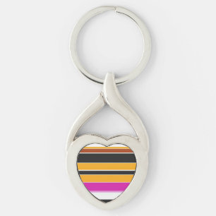 Porte-clés Jolies rayures noires orange