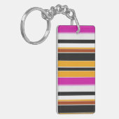 Porte-clés Jolies rayures noires orange (Devant gauche)