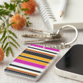 Porte-clés Jolies rayures noires orange (Devant droit)