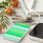 Porte-clés Jolies rayures vert aqua (Devant droit)