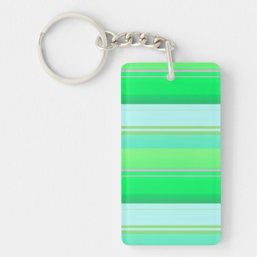 Porte-clés Jolies rayures vert aqua (Devant)
