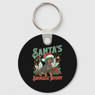 Porte-clés Jolis chiens teckel Noël lumières Santa vacances