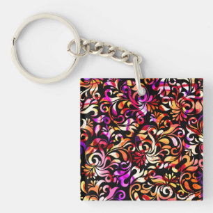 Porte-clés Jolis motifs floraux colorés