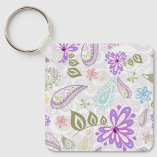 Porte-clés Jolis motifs paisley pastel