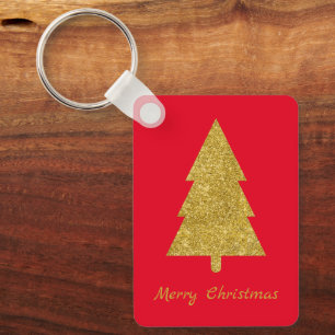 Porte-clés Jolis or de luxe personnalisé Xmas rouge