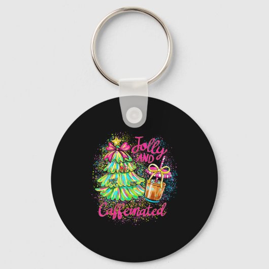 Porte-clés Jolly And Caffeinated Christmas Tree Coquette Bow  (Recto)