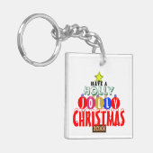 Porte-clés Jolly Arbre de Noël Ornements Monogramme (Devant gauche)