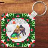 Porte-clés Jolly Festive Custom Photo de Noël Cadre photo (Verso)