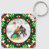 Porte-clés Jolly Festive Custom Photo de Noël Cadre photo (Dos)