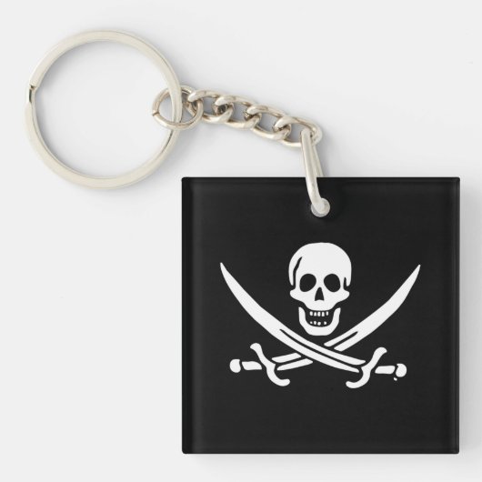 Porte-clés Jolly roger drapeau de pirate (Devant)